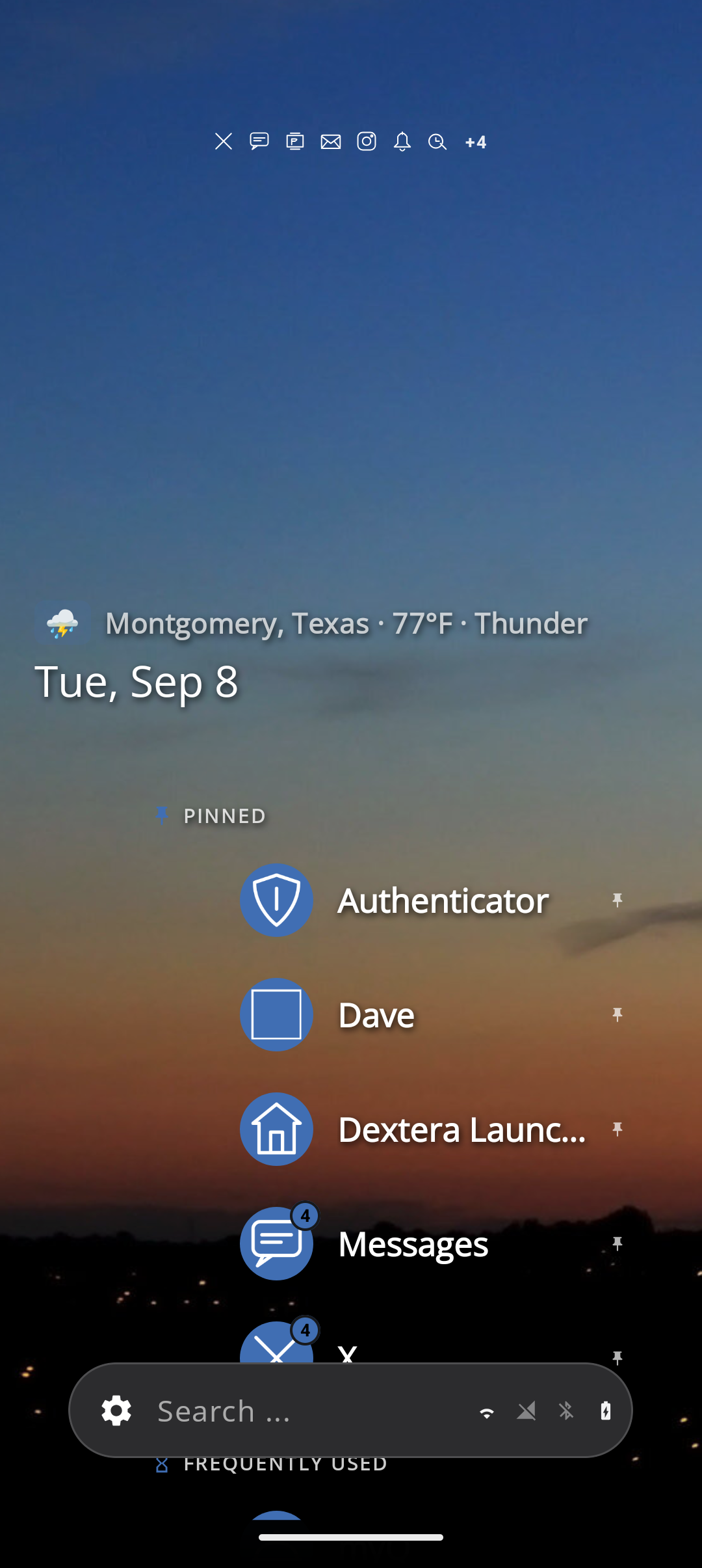 Dextera home screen