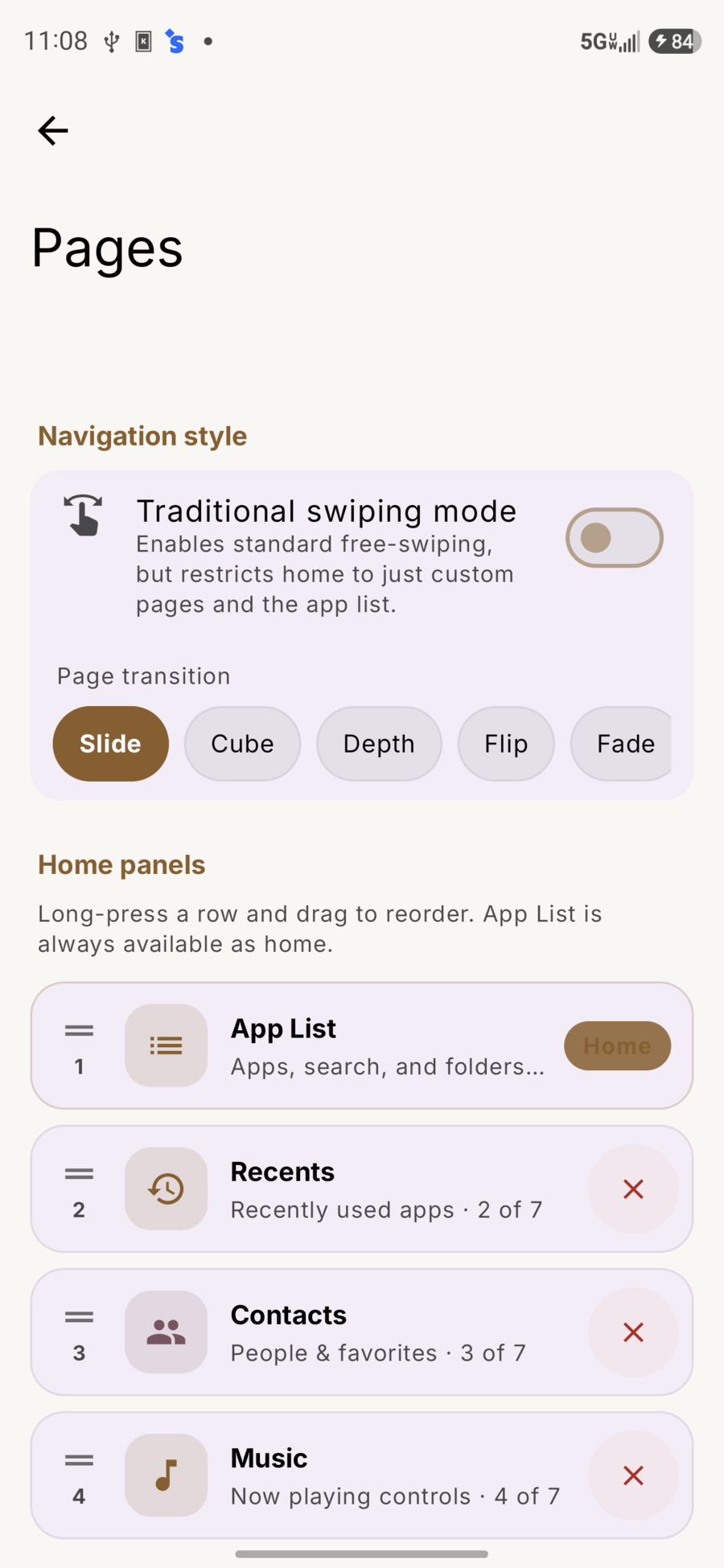 Page transitions