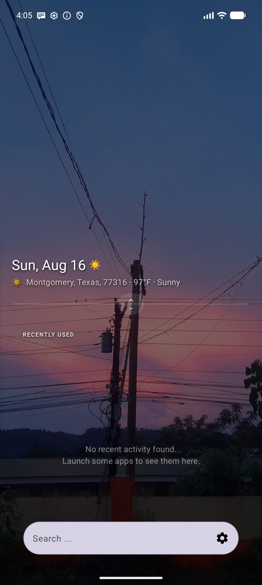 Recents page